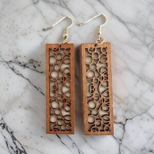 ⭐️ 5 for $25 Natural Wood Brown Painted Lightweight Carved Earrings